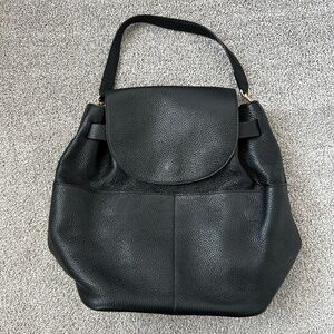 Retired Cuyana Backpack and Shoulder Bag in Black Pebbled Leather